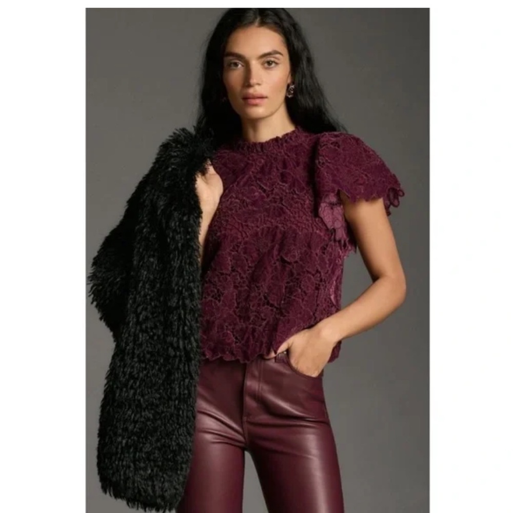Anthropologie Velvet Blouse